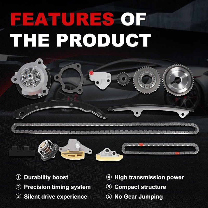 Autodevil Store Timing Chain kit with Water Pump 2.5L Fit for Altima 2007 2008 2009 2488CC Car Engine Time Replacement Parts with Thermostat 13028-JA01A 150411JB0A 210106N226 - Image 4